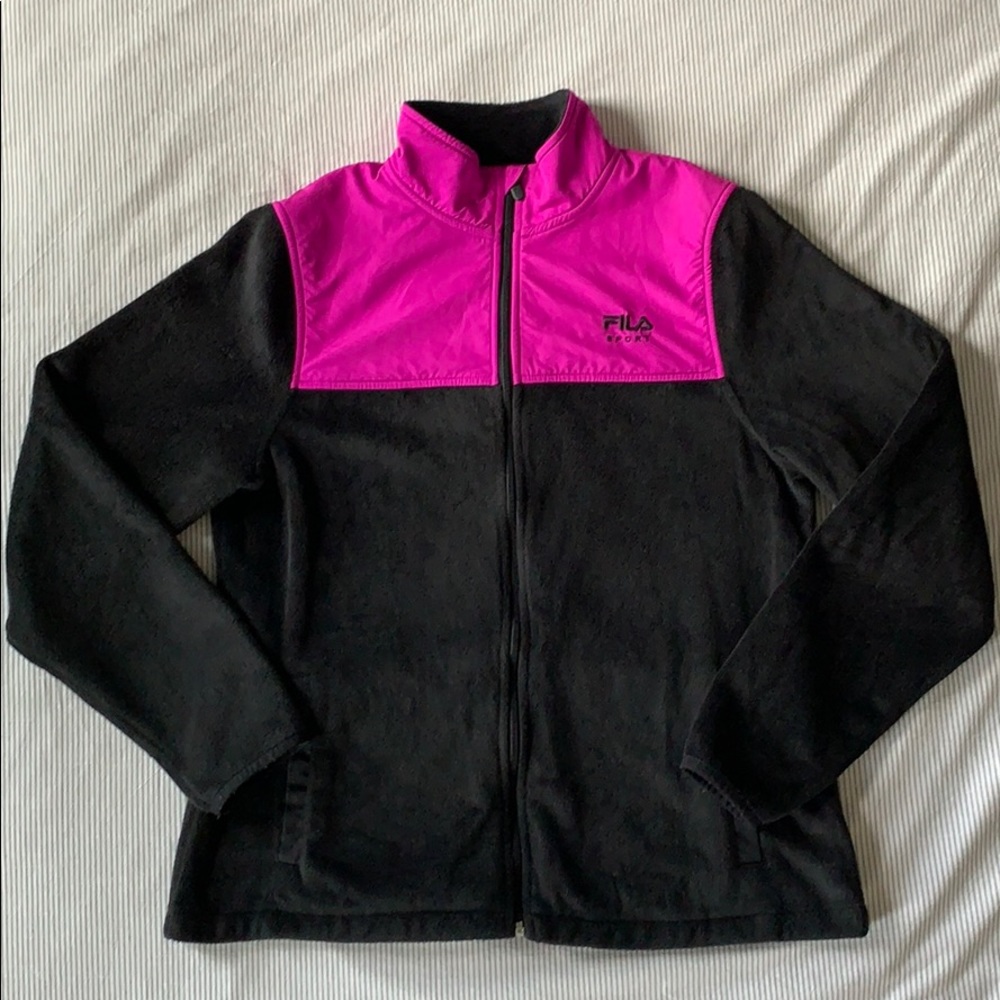 Black and Magenta Fila Sports Jacket
